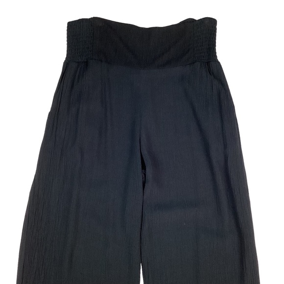 Three Dots Wide Leg Pant Black Crepe - Picture 8 of 14